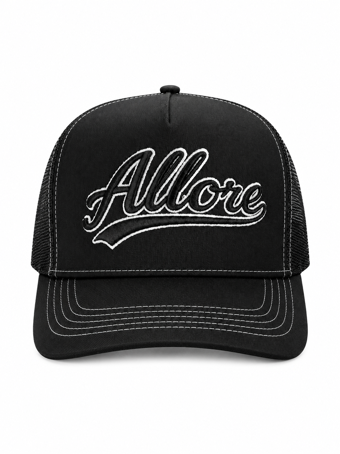 ALLORE Black Trucker Cap